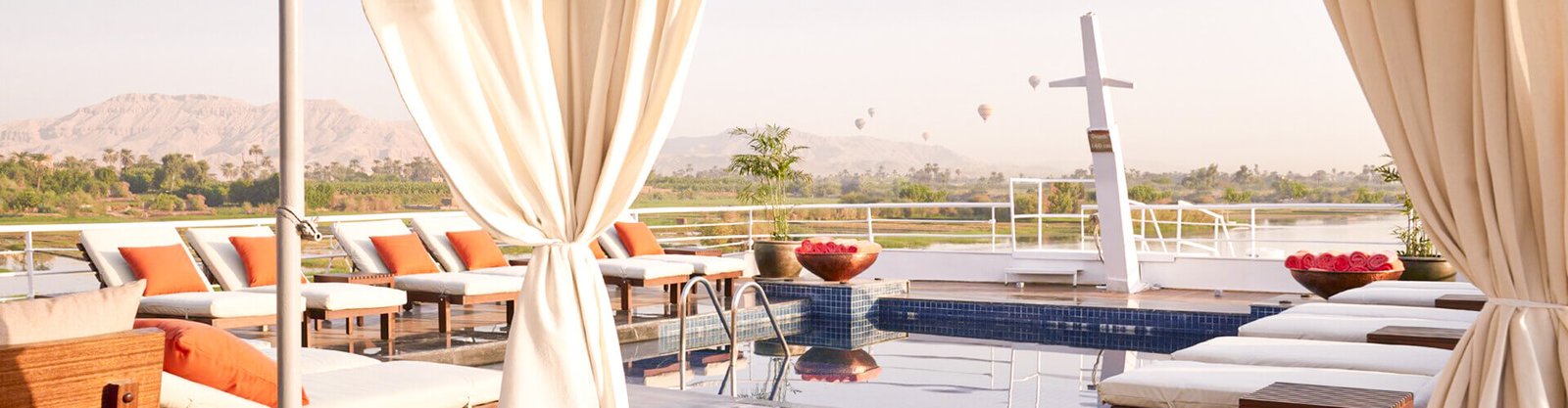 a wonderful view from inside a nile cruise on the nile river in egypt