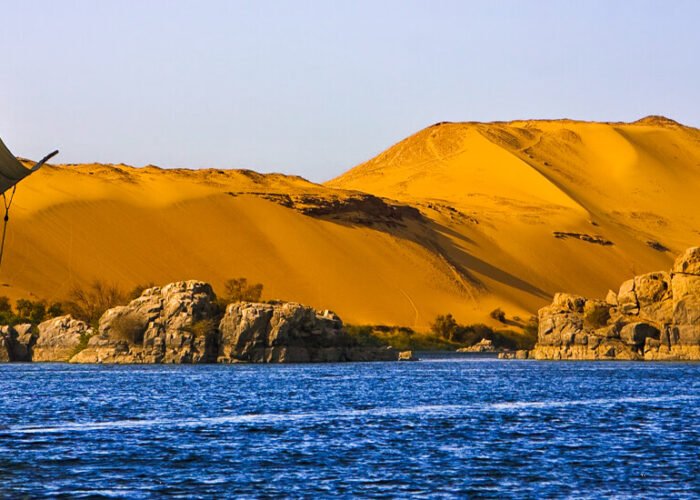 felucca on the nile in aswan egypt