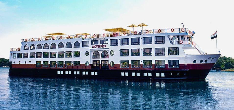 The Movenpick MS Sunray, one of the most luxurious Nile cruises, sailing on the river.