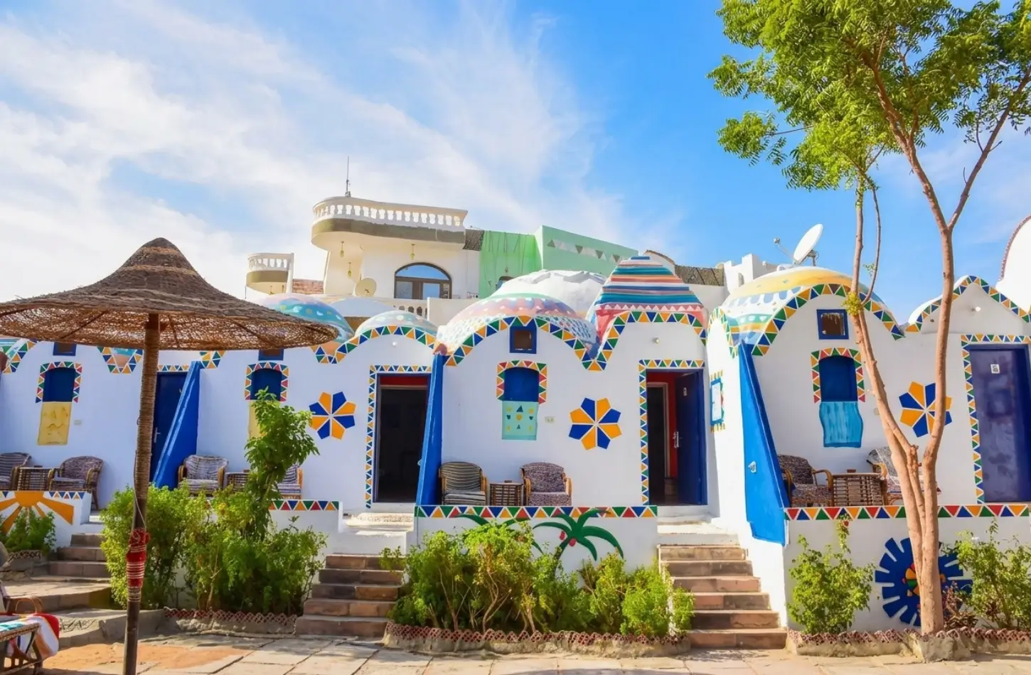 Nubian Village Aswan: A Complete Guide to Gharb Soheil's Colorful Culture 1 Traditional brightly painted domed houses in the Nubian Village in Aswan, Egypt.