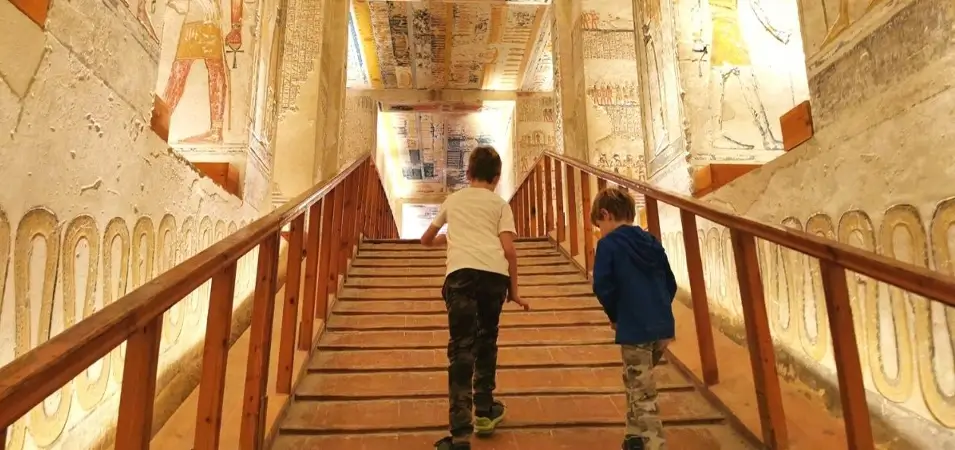 Valley of the Kings, Luxor: Complete History & 2026 Visitor Guide 1 A stunning photograph of two children inside the Valley of the Kings